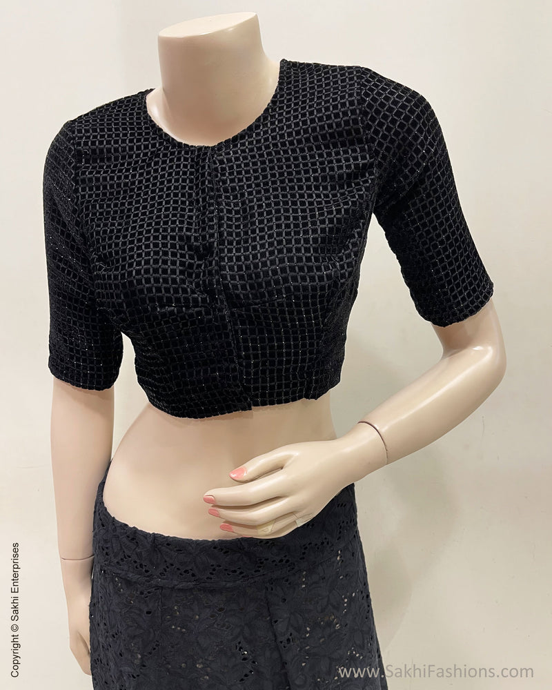 BL-R59010 Black Velvet Blouse