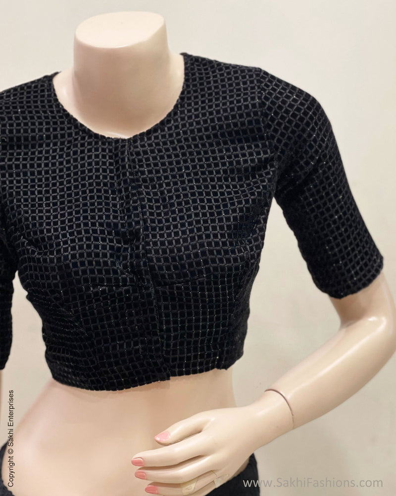 BL-R59010 Black Velvet Blouse