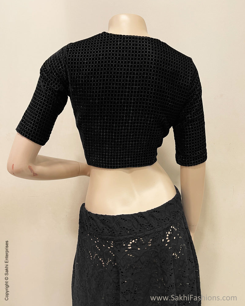 BL-R59010 Black Velvet Blouse