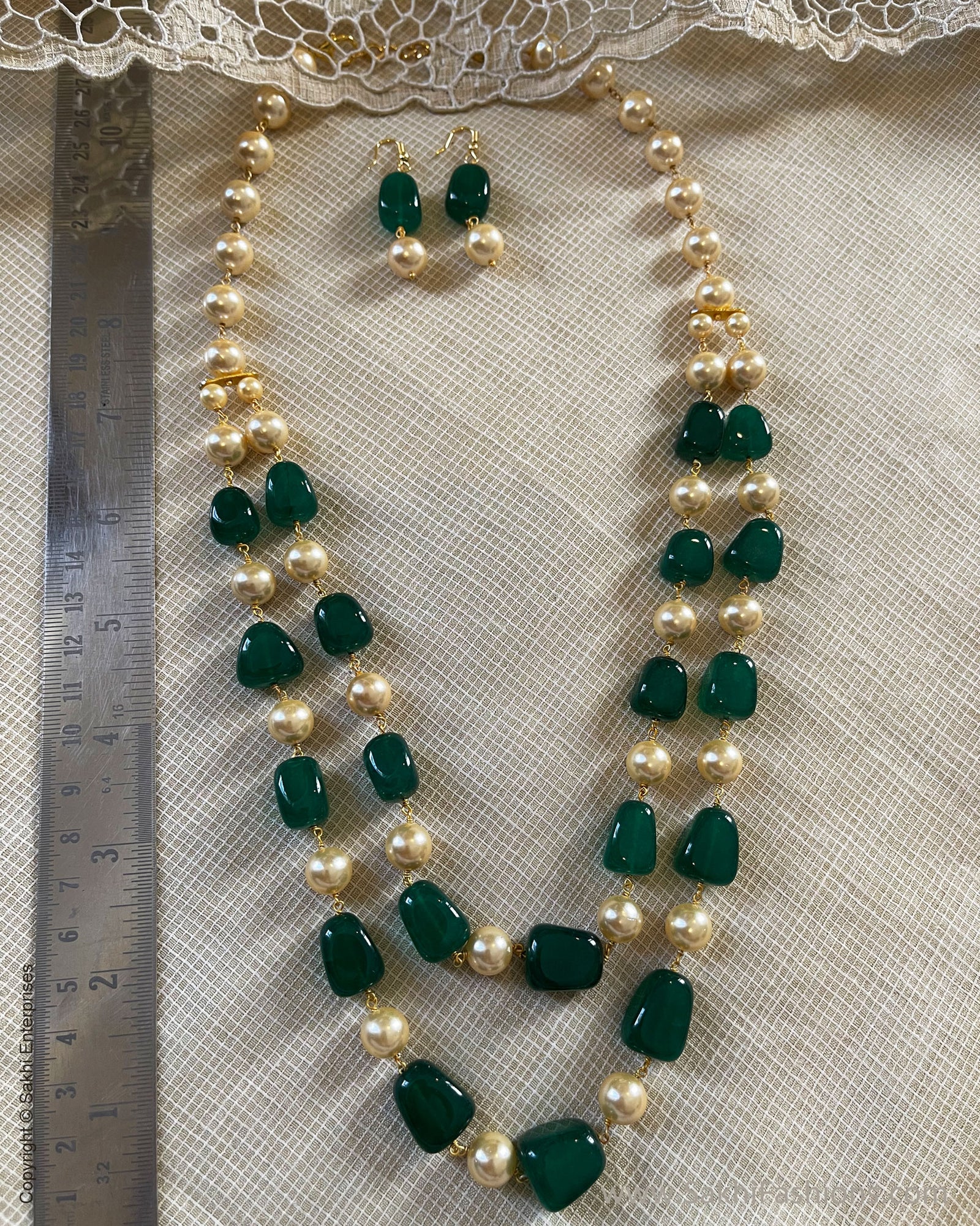 Green Cream Mix Metal Chain Sakhi Fashions – sakhifashions
