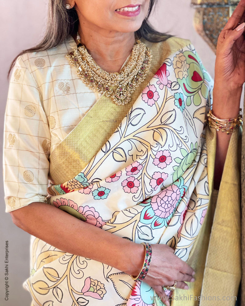 Classic: Simple hairbun with fresh flowers, pearl jewellery and the lovely  white jamdani saree. | Bride photoshoot, Jamdani saree, Hand painted sarees