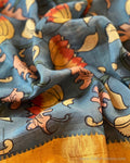 BL-R59728 Blue Kalamkari Mangalgiri
