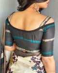 BL-S16507 Black Chanderi RBlouse