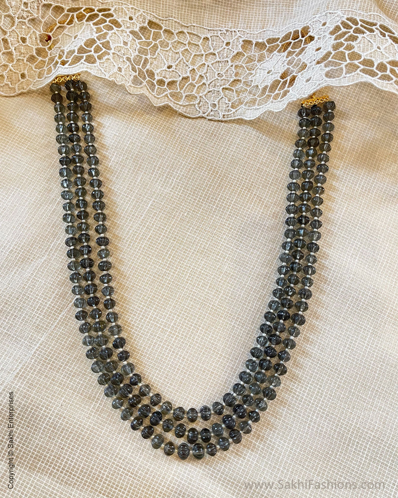 AJ-S56919 Grey bead Mala