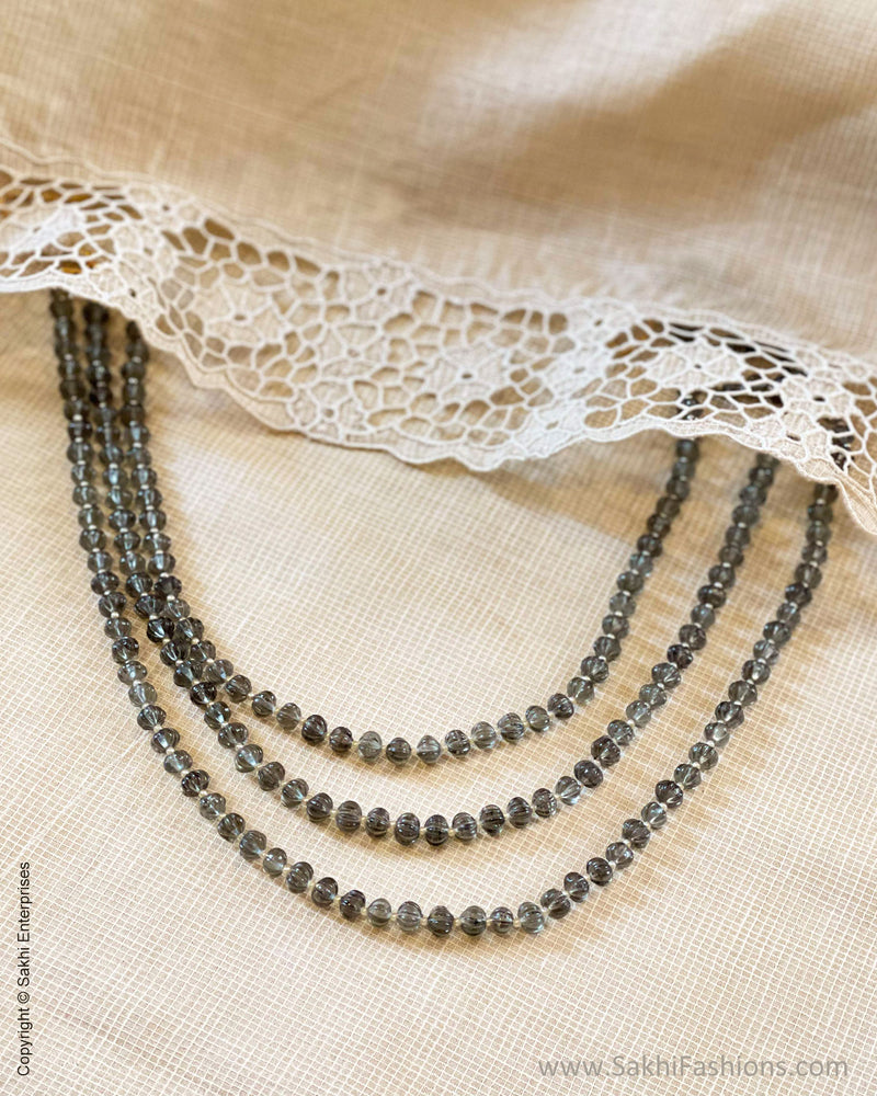 AJ-S56919 Grey bead Mala