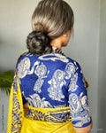 BL-R22417R Blue Cutwork Rblouse