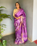 EE-S60298 Purple Tussar Applique