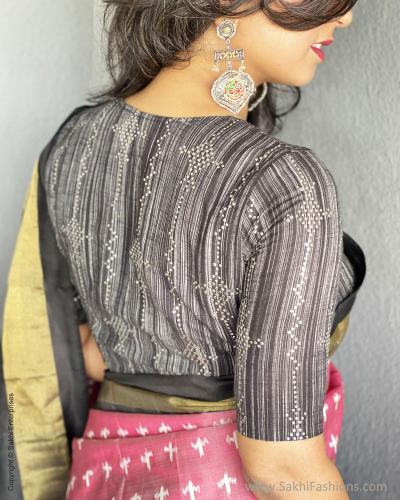 BL-R53258 Black Cotton Blouse