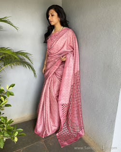 EE-V00971 Pink Tussar cutwork