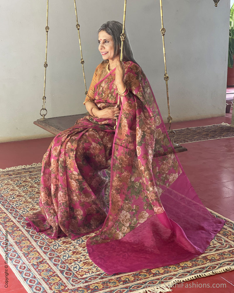 EE-V00999 Floral Organza Sari