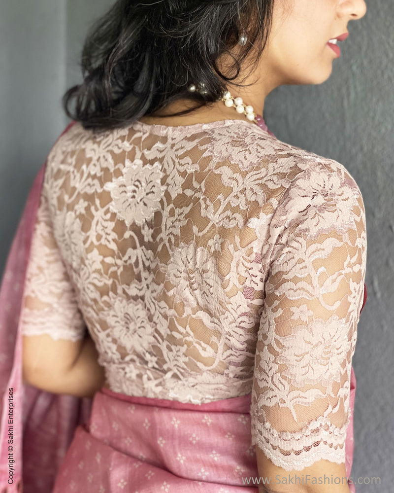 EE-V00971 Pink Tussar cutwork