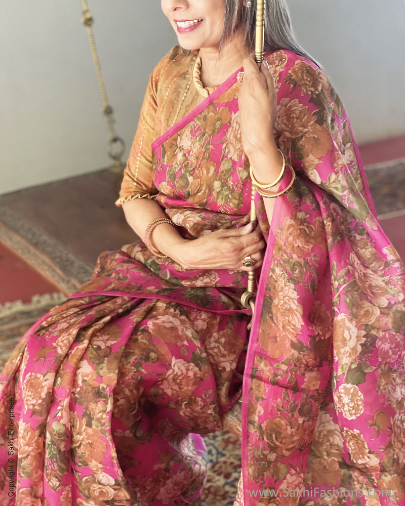 EE-V00999 Floral Organza Sari