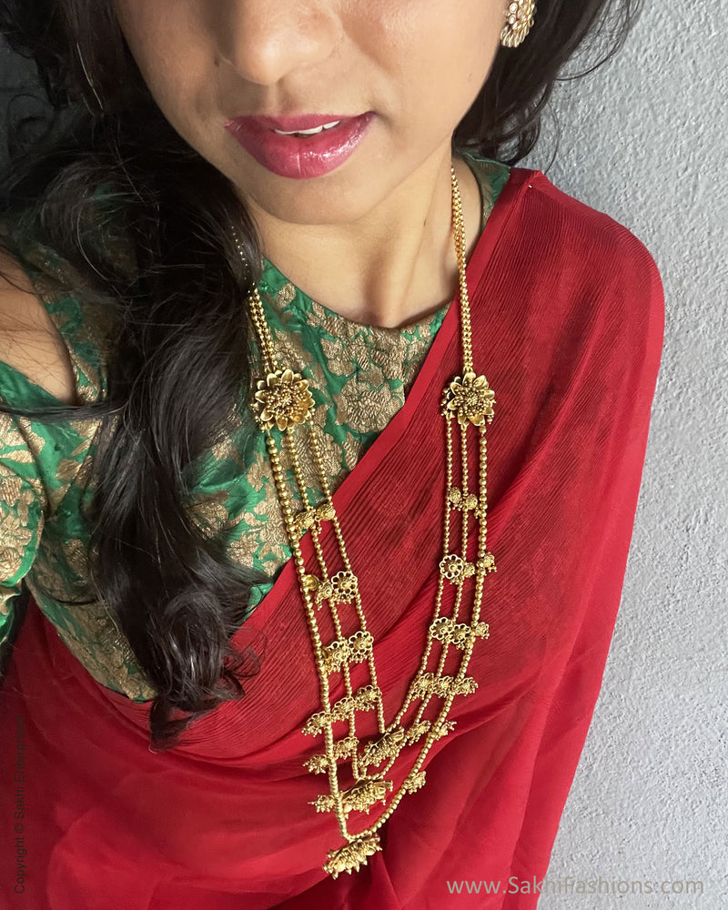 Long neck deals chain for saree