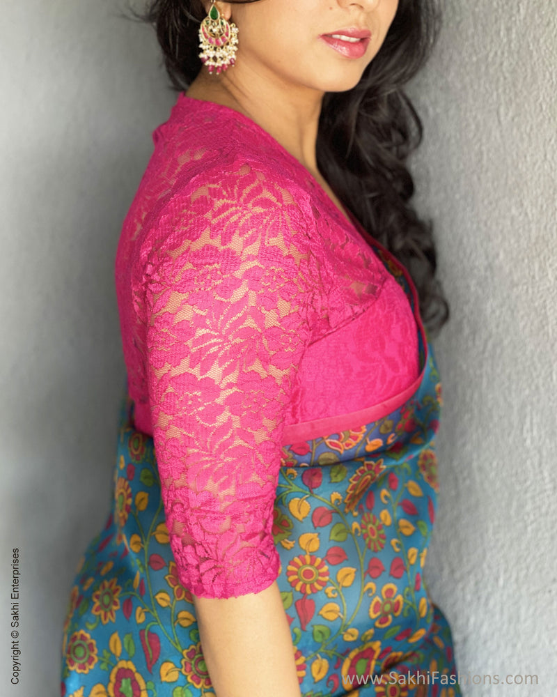 BL-V22525 Pink Lace Blouse