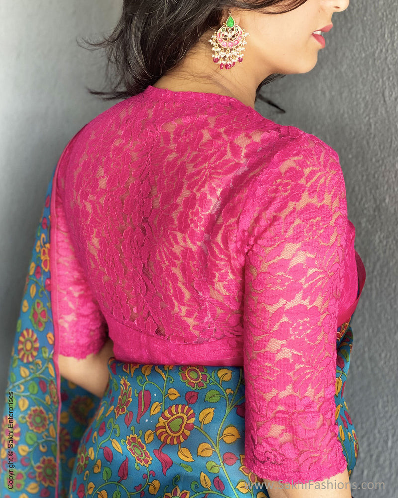BL-V22525 Pink Lace Blouse