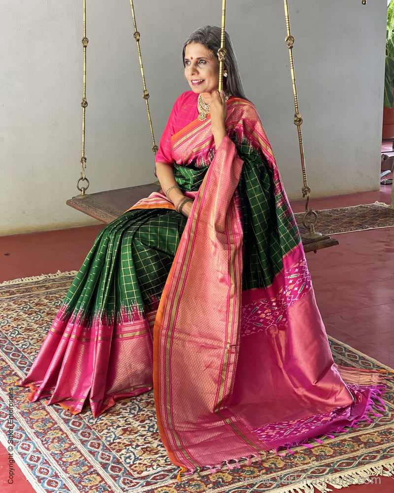 EE-V01060 Green Ikath Checks