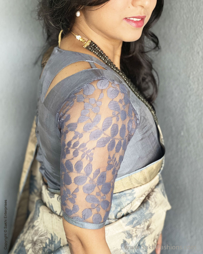 EE-V00989 Floral Tussar Sari
