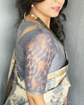 BL-V00441G Grey Tussar Rblouse
