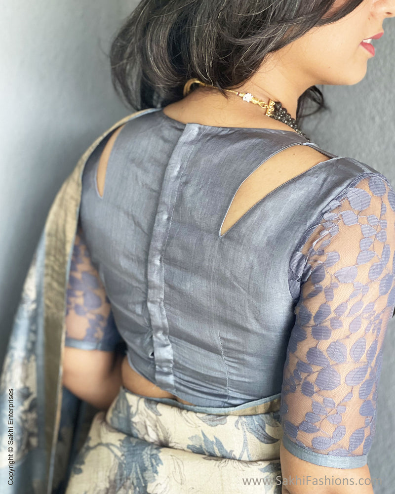 EE-V00989 Floral Tussar Sari