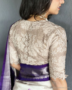 BL-V01268 Silver Cutwork Rblouse