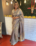 EE-V01101 Grey Tissue Tussar