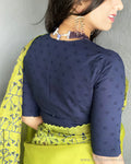 BL-V22528 Hakoba Blue Blouse