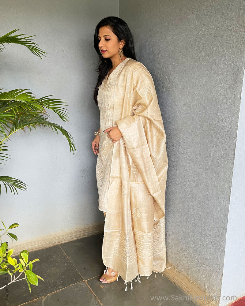 Pure tussar silk salwar kameez top