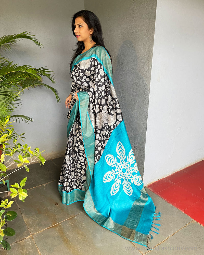 EE-V01386 Kalam Tussar Sari