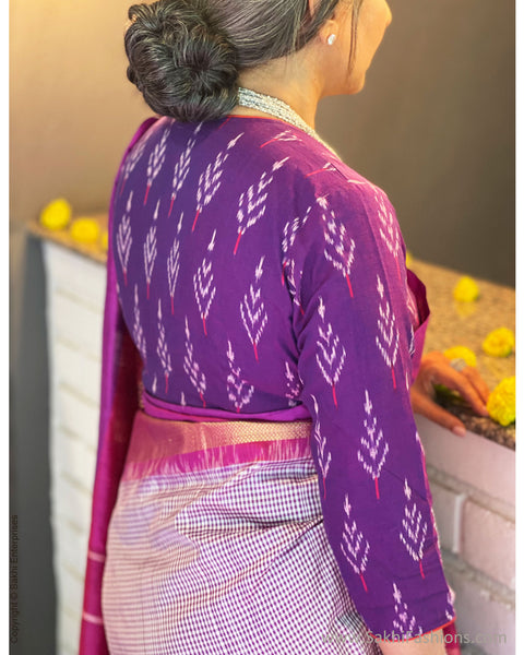 Eshani Fuchsia Ikat Cotton Blouse