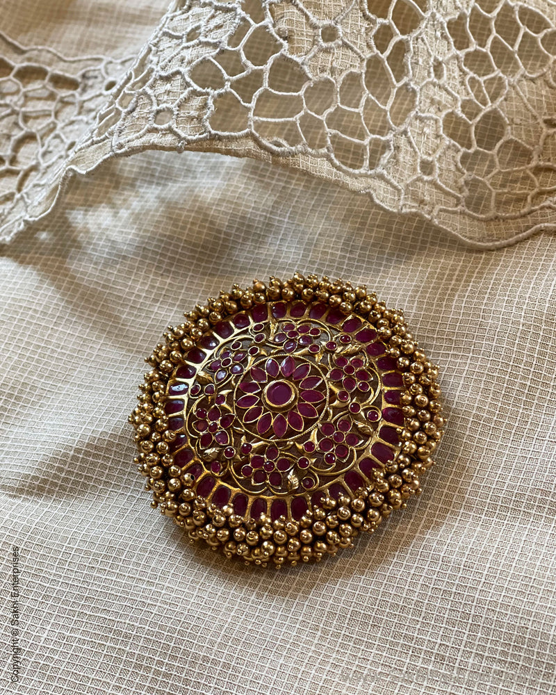 AJ-V01909 Ruby Pendant & Hair Acs