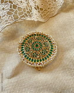 AJ-V01910 Green Pendant & Hair Acs