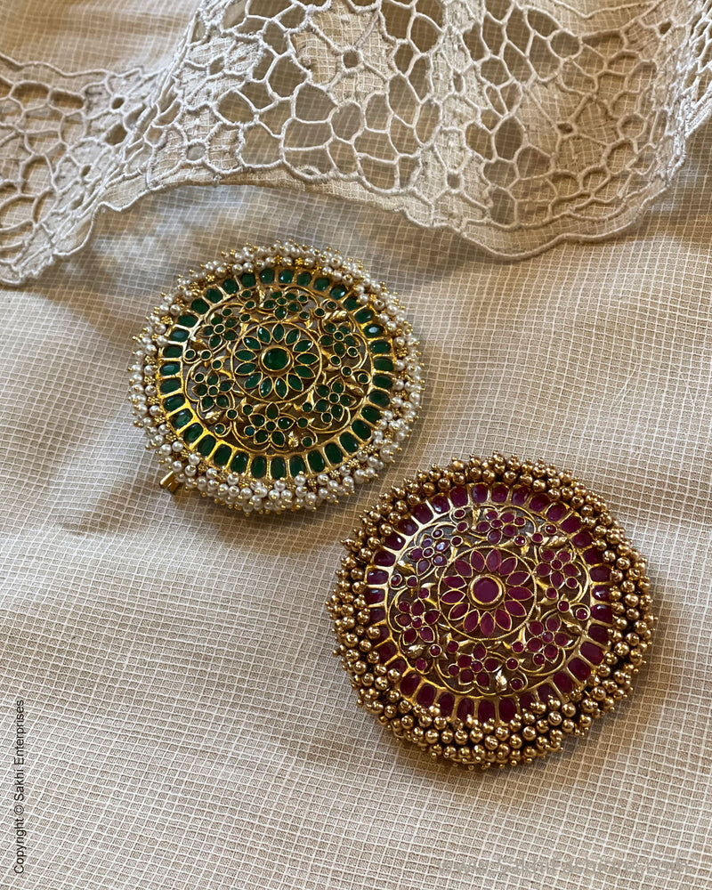 AJ-V01909 Ruby Pendant & Hair Acs