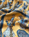 BL-V02539B Yellow Silk Kalamkari