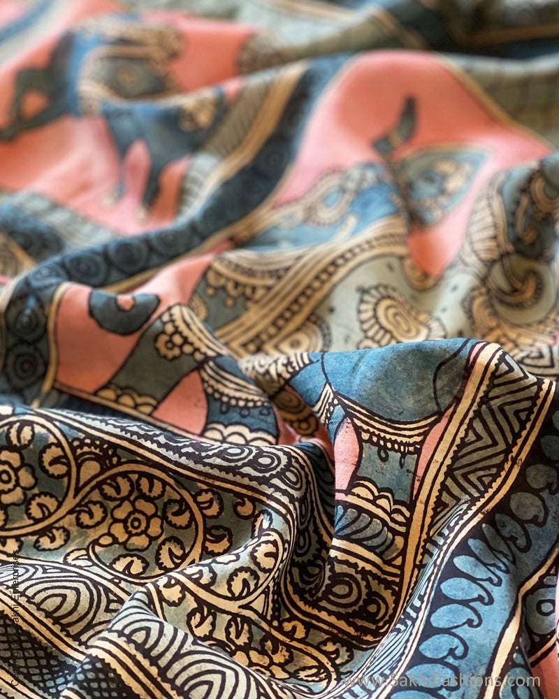BL-V02538 Pink Silk Kalamkari