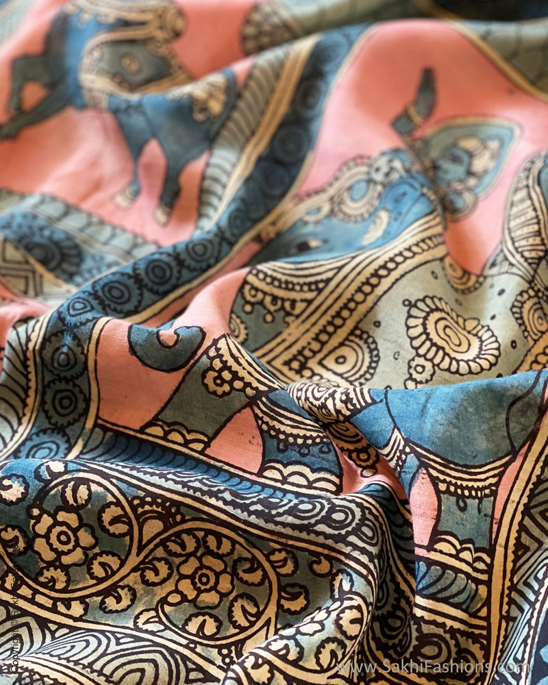 BL-V02538 Pink Silk Kalamkari
