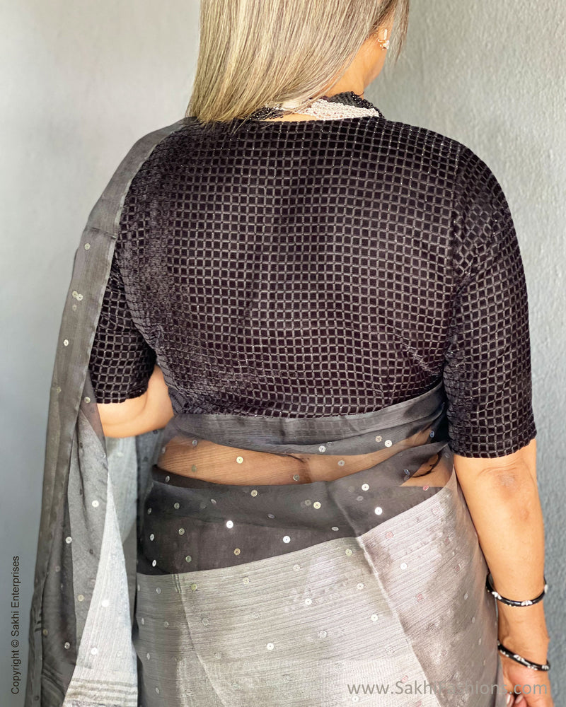 BL-R59010 Black Velvet Blouse