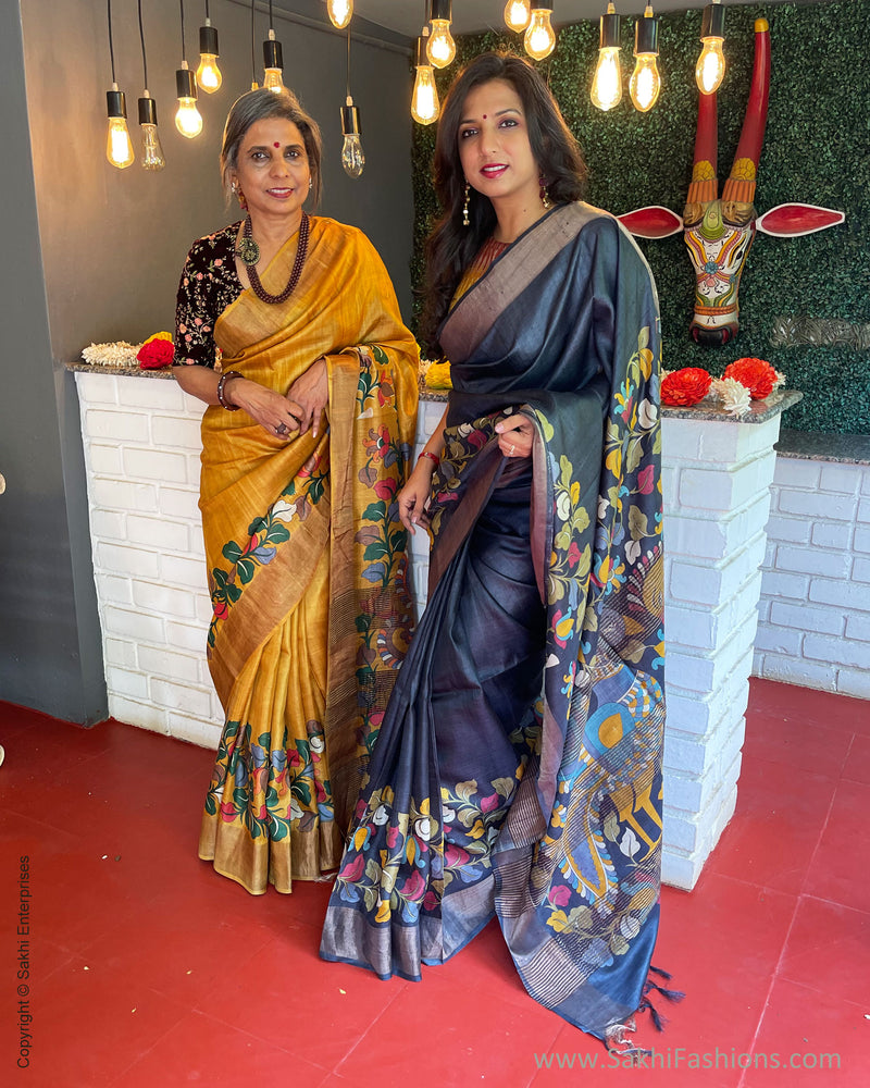 EE-S58808 Black Tussar Sari