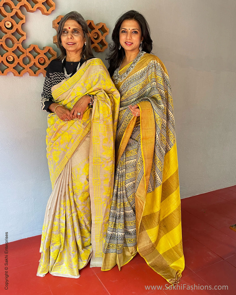 EE-V01379 Tussar print Sari