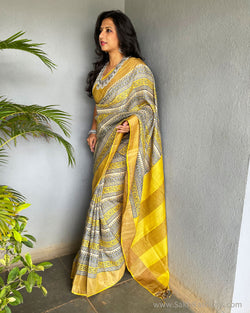 EE-V01379 Tussar print Sari