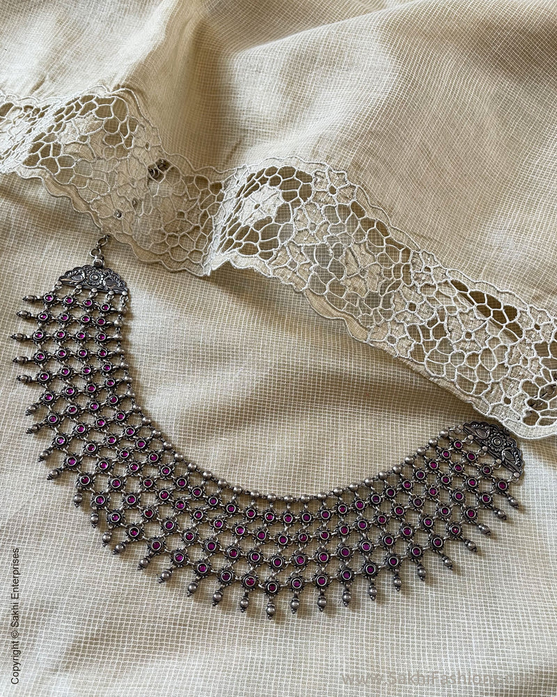 AS-V02726 Silver Ruby Necklace