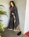 EE-V01958 Black Banarsi Organza
