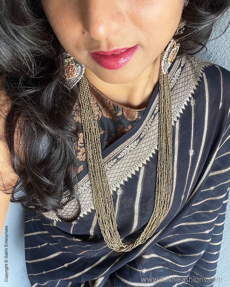 BL-S122701 Black Banarsi floral