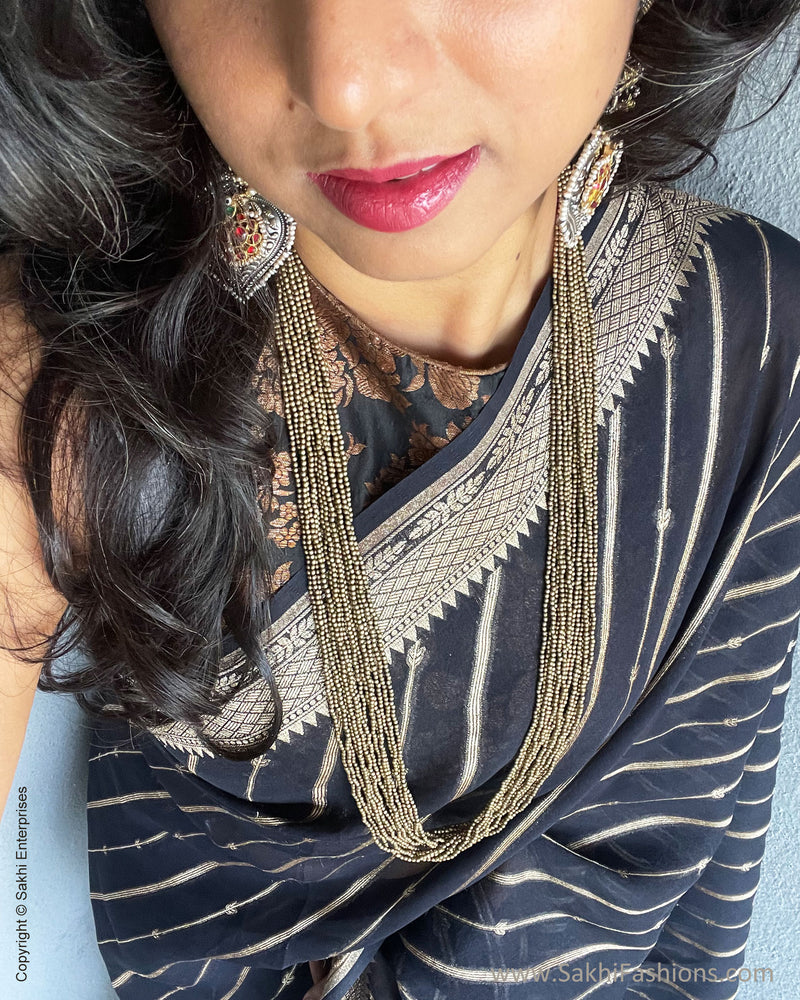 BL-S122701 Black Banarsi floral