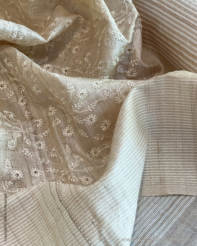 EE-V01109 Tussar Emb Sari
