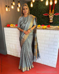 EE-V02031 Grey Tussar Sari