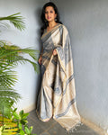 EE-V03159 Kantha Tussar Sari