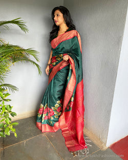 EE-V58801 Tussar floral Sari