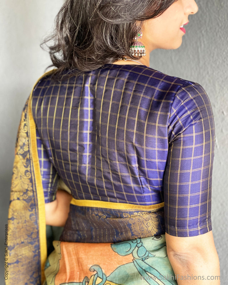 BL-F19932 Blue Kanchi Blouse