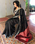 EE-S24107 Black Silver Saree
