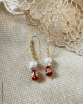 AG-V04295 Gold Red Earring